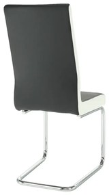 Jedálenská stolička, ekokoža čierna, biela/chróm, NEANA