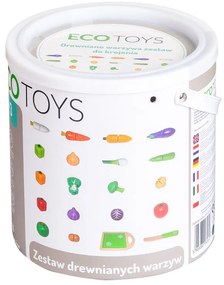 Drevená zelenina na krájanie, 20 ks, ECOTOYS
