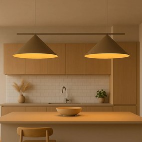 Závesné svietidlo Capital, 2x tmavobéžové kovové tienidlo, (fi 46cm), be