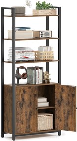 Knihovna Vasagle Memor 60 cm hnědá/černá