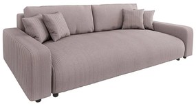 Svetloružová menčestrová rozkladacia/s úložným priestorom pohovka 234 cm Sara – Ropez