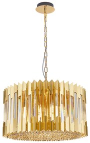 EUlight Luster Ritz, 1x krištáľové/zlaté kovové tienidlo, (fi 54cm), g
