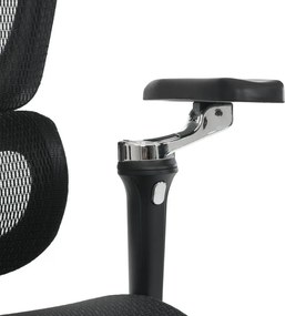 Kancelárska ergonomická stolička PORTE — sieťovina, čierna