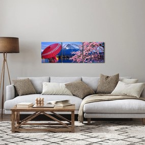 Obraz - Výhľad na vrchol, Japonsko (s hodinami) (90x30 cm)