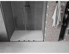 Mexen Velar Duo, posuvné dvere do otvoru 160x200 cm, 8mm číre sklo, grafitová matná, 871-160-000-02-66