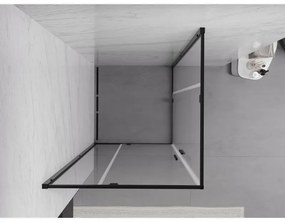 Mexen Exo, 2-krídlový sprchovací kút 90 x 90 cm, 6mm číre sklo, čierny profil, 8110-090-090-70-00