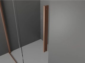 Mexen Velar, sprchový kút s posuvnými dverami 150(dvere) x 85(stena) cm, 8mm číre sklo, medená matná, 871-150-085-01-65