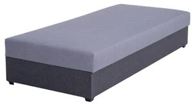 Čalúnená válenda s úložným priestorom JACOB XL nosnosť 130 kg 90x200 cm sivá