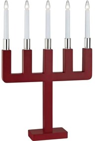 Markslöjd 704220 - Vianočný svietnik SUNDSTOORP 5xE10/3W/230V červená