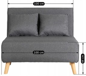 JAKS Rozkladacie kreslo Marry 2 šedé tkanina