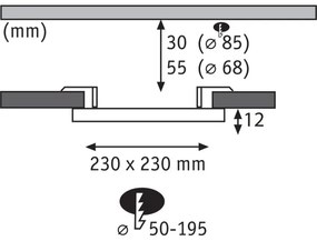 Paulmann 93060 - LED/16W IP44 stmievateľné kúpeľňové zápustné svietidlo AREO 230V