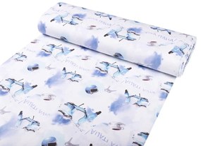 Biante Detské bavlnené posteľné obliečky do postieľky Sandra SA-289 Viva Italia modrá Do postieľky 90x140 a 50x70 cm