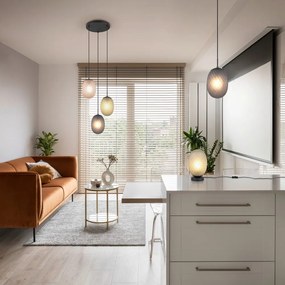 Zelená stolová lampa so skleneným tienidlom (výška 28,5 cm) Facette – Trio