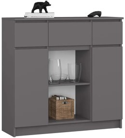 Komoda K100 2D 3SZ 2P sivá