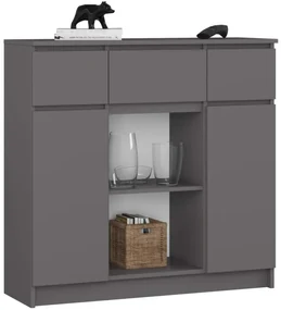 Komoda K100 2D 3SZ 2P sivá