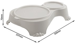 Rotho Miska na krmivo a vodu pre psov a mačky, dvojitá s vekom, SALLY - krémová