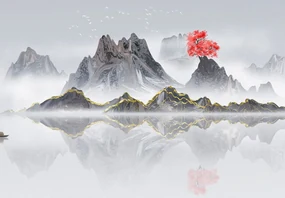 Fototapeta - Hory v hmle (147x102 cm)