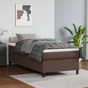Boxspring posteľ s matracom hnedá 90x200 cm umelá koža 3144587