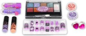 MULTISTORE Kozmetický kufrík pre dievčatá 5+ | sada make-up a nechty, 11 dielov, umývateľné