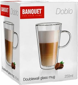 Banquet Doblo dvojstenný sklenený hrnček 250 ml