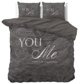 Sammer Romantické posteľné obliečky YOU AND ME v sivej farbe 180x200 cm 5908224094315 180 x 200 cm