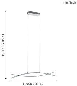 Eglo 96331 - LED Luster na lanku NEVADO 3xLED/9W/230V