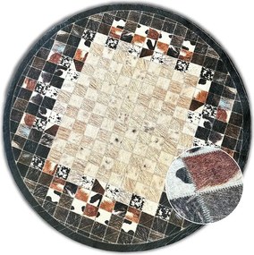 BE Koberec Porte 2054 BLACK – čierny béžový okrúhly Rozmer: 80 cm