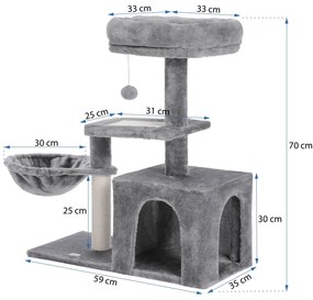 Tutumi, škrabadlo pre mačky 70cm P70384, šedá, HOM-03220