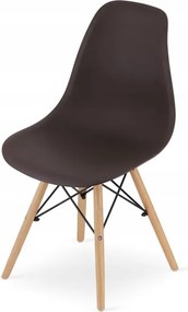 Jedálenská zostava TODI 80cm okrúhly stolový set biely a 2 stoličky OSAKA hnedé +  2 stoličky OSAKA hnedé ZADARMO