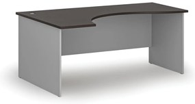Ergonomický kancelársky písací stôl PRIMO GRAY, 180x120 cm, ľavý, sivá/wenge
