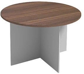 Rokovací stôl s guľatou doskou PRIMO GRAY, priemer 1200 mm, sivá/orech