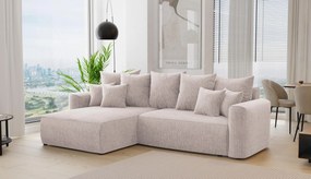 Rohová sedačka Baria (L) (mliečna). Akcia -20%. Vlastná spoľahlivá doprava až k Vám domov. 1133099