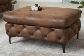 Dizajnový taburet na sedenie Barock Style hnedá mikrovlákno 90cm