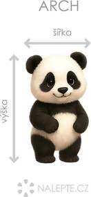 Panda textilní prelepiteľná nálepka na stenu list 26 × 45 cm