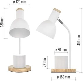 Stolná lampa Poppy biela