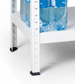 Kovový regál, 130 kg, 1800 x 900 x 400 mm, 5 políc, biely