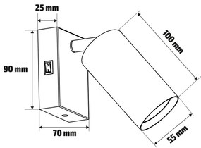 Brilagi - LED Stmievateľné nástenné bodové svietidlo SELE 1xGU10/6,5W/230V čierna