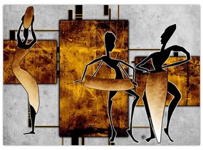 Sklenený obraz - Motívy Africkej kultúry (70x50 cm)
