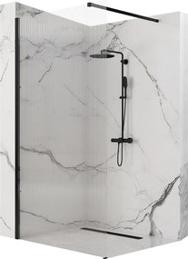 Rea Aero Intimo, sprchová zástena 90x200 cm, 8mm číre sklo, čierny profil, REA-K4123