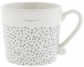Mug White /Bonjour Grey 8x7cm