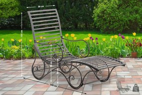 Kovová záhradné lehátko Amiens - Bronzová