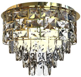 Luster Luxuria I, 1x krištáľové/zlaté kovové tienidlo, (fi 48cm), g