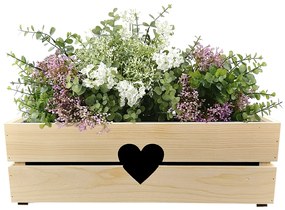 AMADEA Drevený obal s hrantíkom so srdcom, 52x21,5x17cm Český výrobok