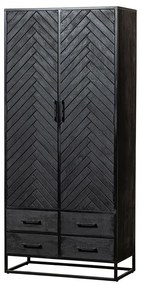 Skriňa z mangového dreva Sienna Black 90 cm Mahom