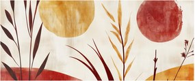 Obraz - Rastliny a kruhy (120x50 cm)