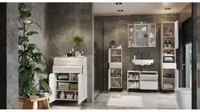 Krémová vysoká/úzka kúpeľňová skrinka 34x120 cm Salinas – Germania