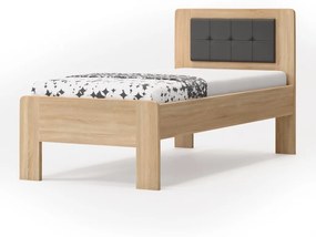 BMB DENERYS STAR - masívna dubová posteľ 90 x 200 cm, dub masív + čalúnené čelo