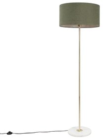 Stojaca lampa mosadz s zeleným tienidlom 50 cm - Kaso