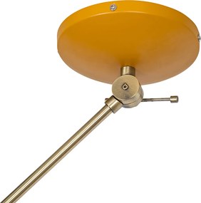 Retro stropné svietidlo žlté s bronzom - Milou