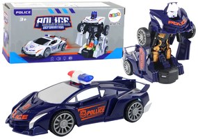 Lean Toys Policajné auto a Transformer 2v1 - modré